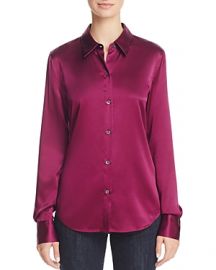 Theory Perfect Fitted Stretch Silk Shirt at Bloomingdales